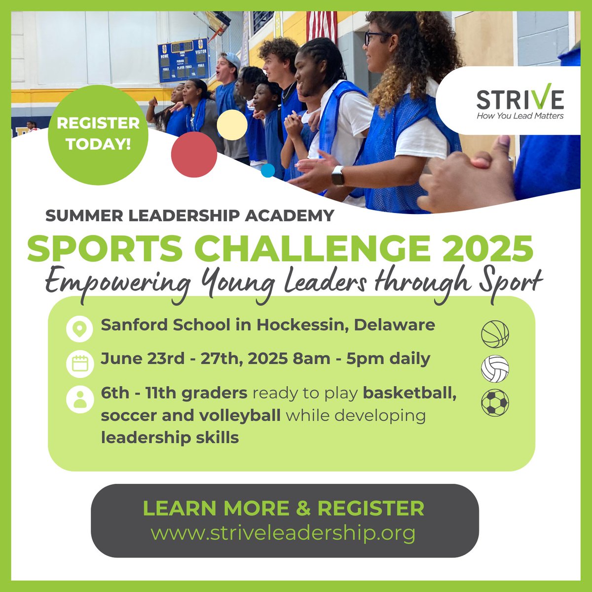 Registration is now open for Sports Challenge 2025! 🏀🏐⚽ Join us at our foundational summer program on Monday, June 23rd - Friday, June 27th for a week of leadership &amp; sport development. Register now: hubs.ly/Q02XqHvL0