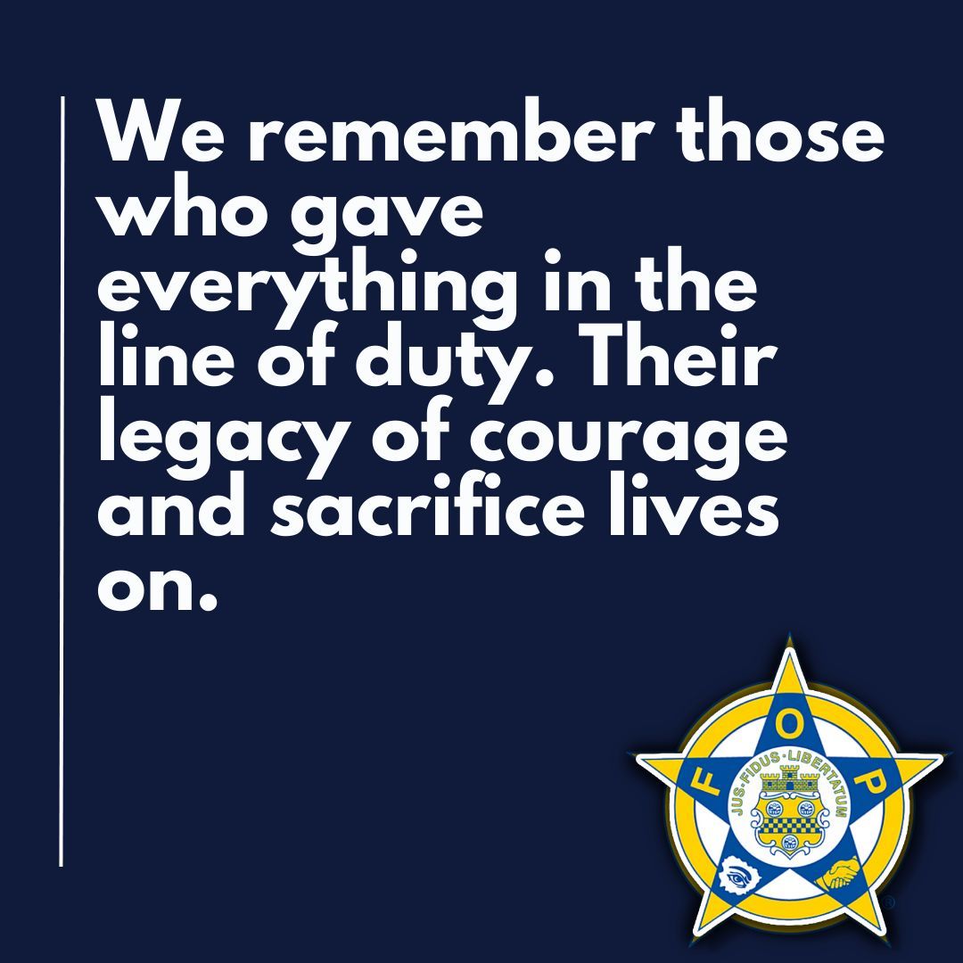 GLFOP's tweet photo. Today, we pause to remember those who laid down their lives for our safety. Their courage and sacrifice will never be forgotten. We owe them and their families a debt of gratitude we can never repay.
#GoneButNotForgotten #HonorTheFallen #HeroInBlue #LegacyOfCourage https://t.co/nDuTwYxf8i