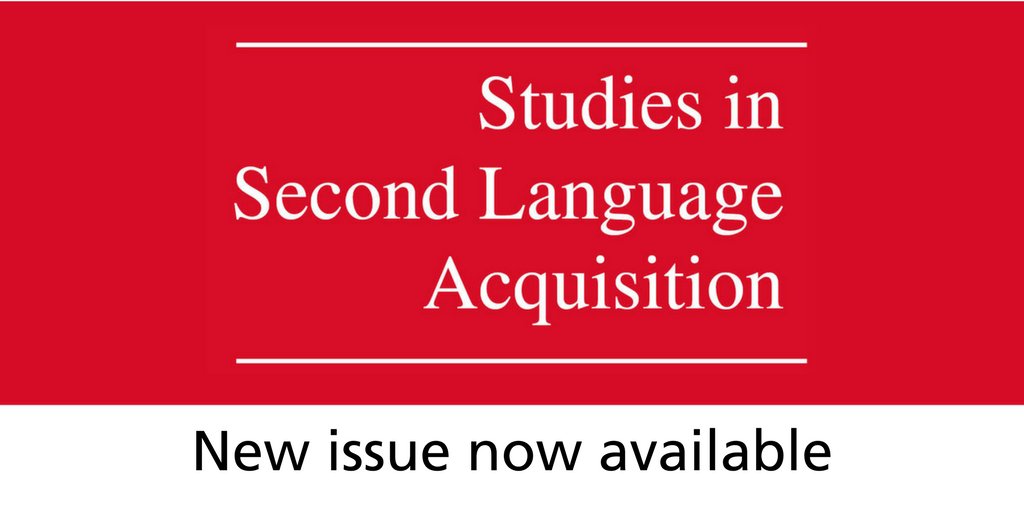 New Issue of Studies in Second Language Acquisition now available
📚 cup.org/3NXH0R6