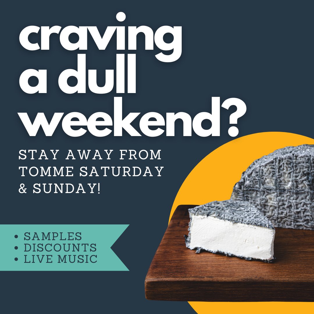 Our Quebec Cheese Festival will ruin your dull Saturday &amp; Sunday plans. With cheese samples, Build Your Own Discount promo, new products, and live music, you'll have a great time!

FREE event. Just drop in at TOMME Cheese Shop, 12-4 Saturday &amp; Sunday! tomme.ca/QuebecFest