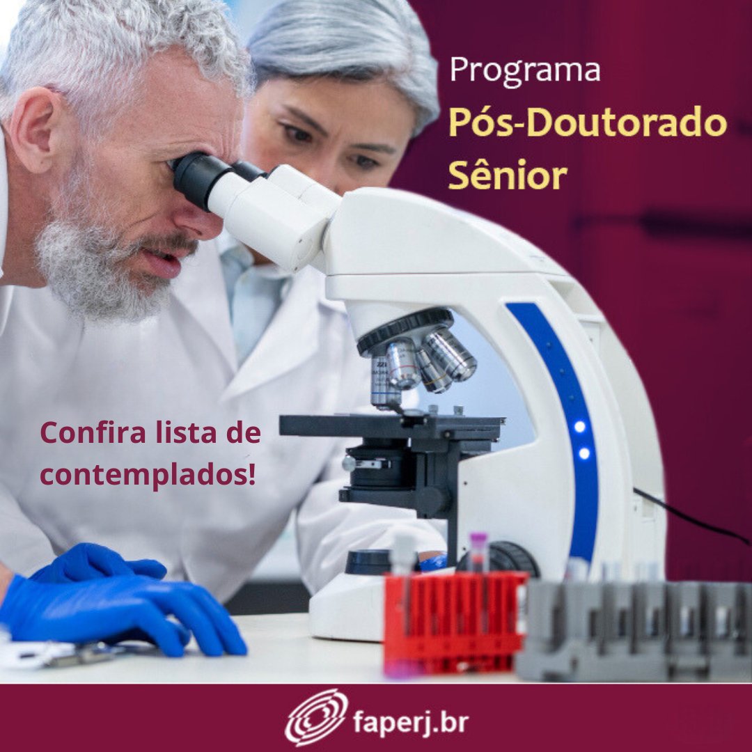 🚨Acaba de ser divulgado o resultado preliminar do Programa Pós-Doutorado Sênior (PDS – Nº 18/2024). Foram concedidas 97 bolsas, de um total de 279 solicitações. Número maior do que o que o inicialmente previsto. 👉🏾faperj.br/?id=675.7.0

#ciencia #tecnologia #inovação #apoio