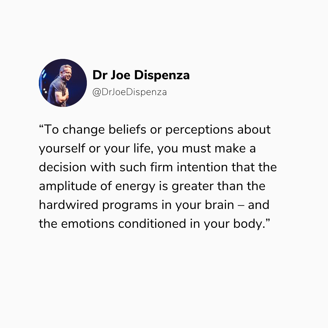 DrJoeDispenza's tweet photo. If a new experience is formed with a clear intention &amp; elevated emotions, it becomes a long-term memory – &amp; you move from living in the past to living in the present-future. Ready to make a change? Save 25% on Dr Joe’s “Changing Beliefs and Perceptions” https://t.co/KmpmfKIPUR https://t.co/cu3qJ1gbvp
