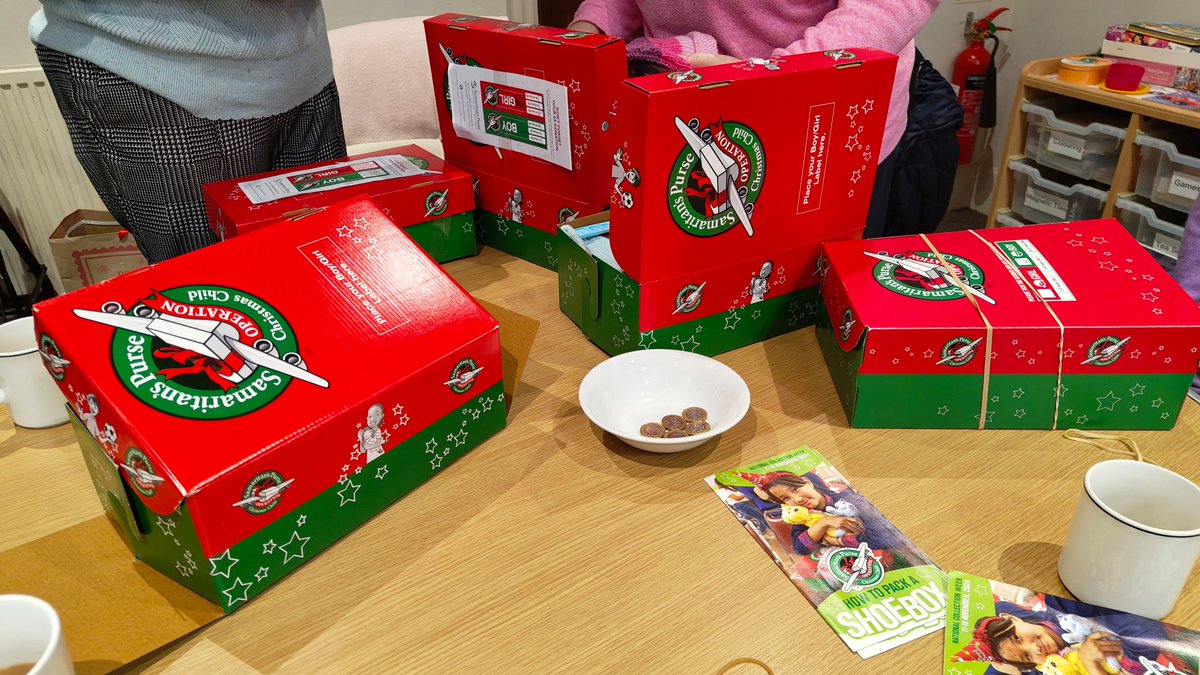 A busy morning at Connect this morning making shoeboxes to send to Operation Christmas Child.

29 made today. They will go out to children around the world ensuring they have a Christmas gift and hear of the ultimate gift of Jesus