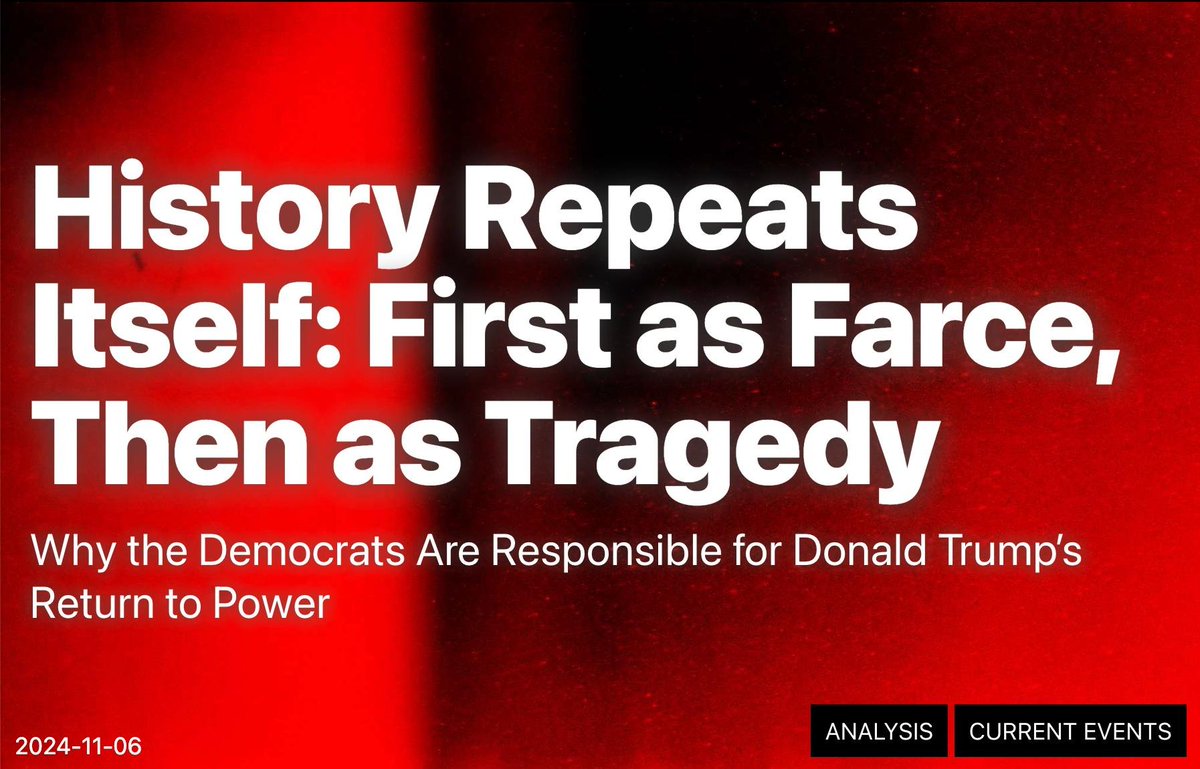1/2
"History Repeats Itself: First as Farce, Then as Tragedy"

crimethinc.com/FightTrump2024

"Donald Trump has won the 2024 election. That means that we will have to fight many of the battles of 2017-2020 all over again."