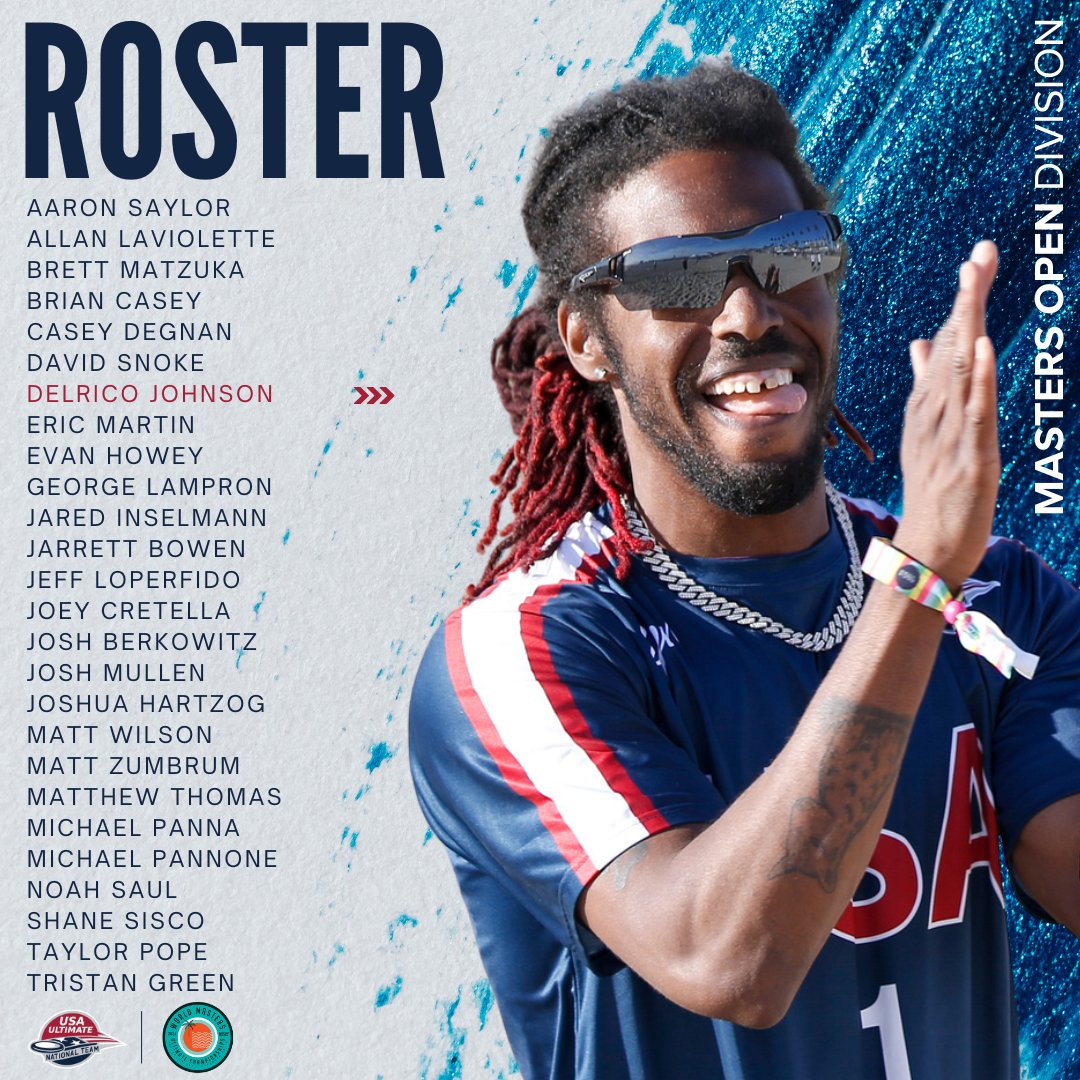 Take a look at the 2024 World Masters Ultimate Championship rosters for Team USA! 🇺🇸 Moving on, meet the masters open division team (3/4):

#PullForUS | #USAUltimate | <a href="/WorldFlyingDisc/">World Flying Disc Federation (WFDF)</a>