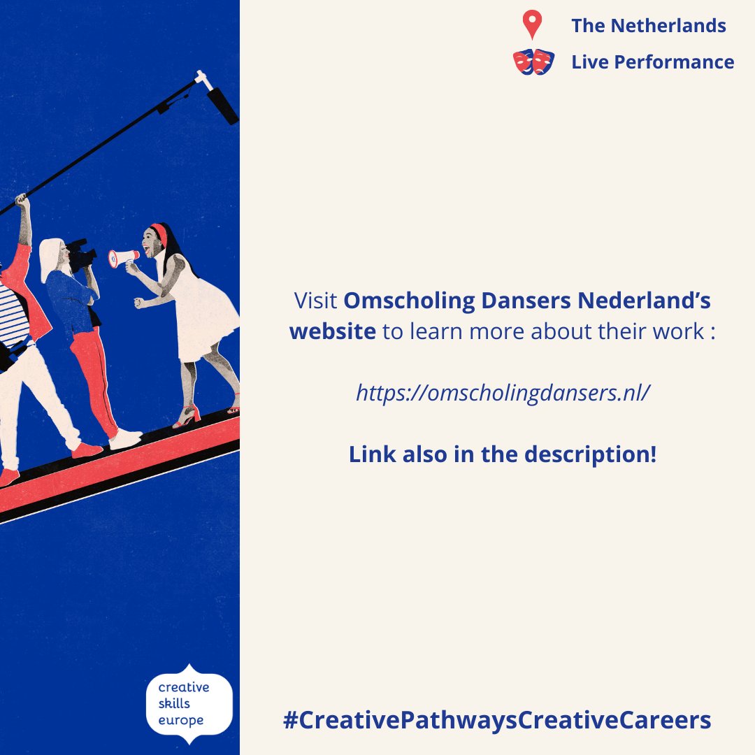 EBU_HQ's tweet photo. 💃This week's featured creative job pathway is Omscholing Dansers Nederland is a retraining centre supporting dancers navigate this significant life change w/ @skills_europe.
Explore their resources👉https://t.co/t6C0QpgEIO
#CreativePathwaysCreativeCareers https://t.co/dnvPTGMolM