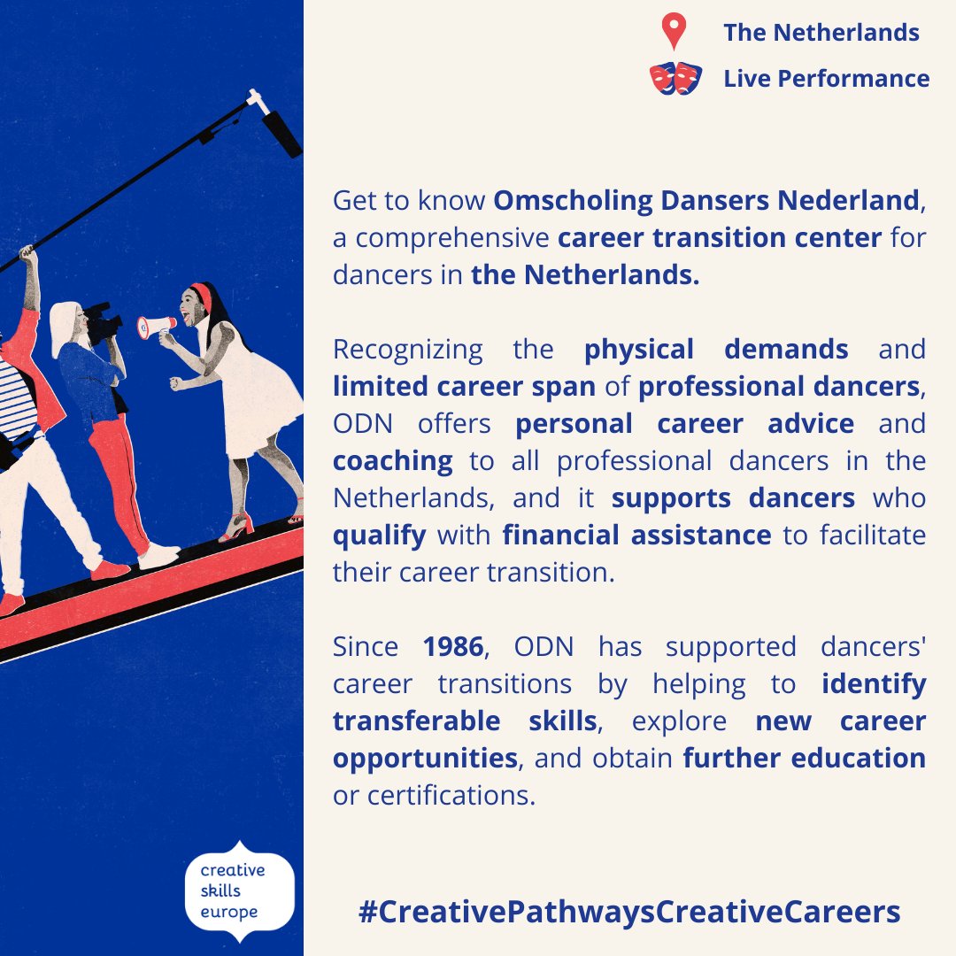 EBU_HQ's tweet photo. 💃This week's featured creative job pathway is Omscholing Dansers Nederland is a retraining centre supporting dancers navigate this significant life change w/ @skills_europe.
Explore their resources👉https://t.co/t6C0QpgEIO
#CreativePathwaysCreativeCareers https://t.co/dnvPTGMolM