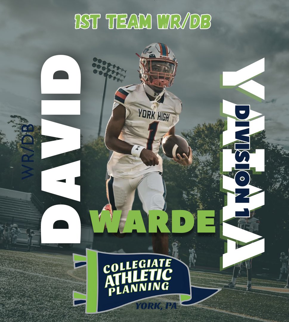 Ben Cregger (@coachcregger) on Twitter photo Congrats to 2025 <a href="/D_warde1/">David Warde</a> on being named 1st Team WR/DB in the YAIAA Division 1! #OneGoal
<a href="/AFL_YorkPA/">AFL York PA</a> <a href="/RussellStoner24/">Russell Stoner</a> <a href="/CoachMattGrz/">Matthew Grzechowiak</a> <a href="/coachCPowell2/">Chaz Miller-Powell</a> Congrats to 2025 <a href="/D_warde1/">David Warde</a> on being named 1st Team WR/DB in the YAIAA Division 1! #OneGoal
<a href="/AFL_YorkPA/">AFL York PA</a> <a href="/RussellStoner24/">Russell Stoner</a> <a href="/CoachMattGrz/">Matthew Grzechowiak</a> <a href="/coachCPowell2/">Chaz Miller-Powell</a>