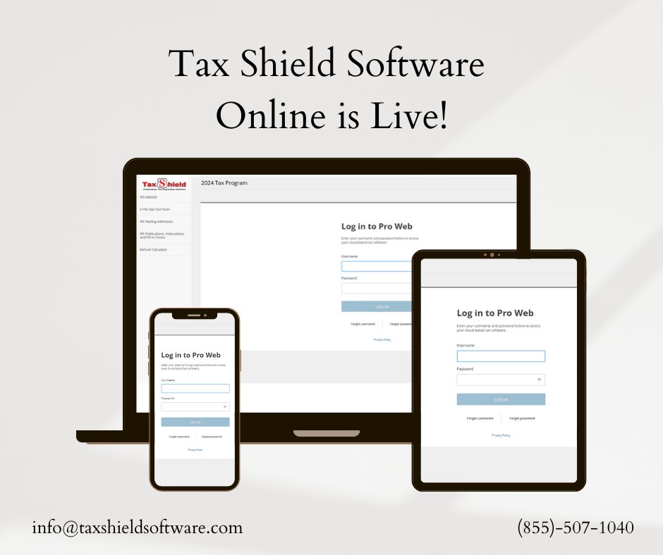 TaxShield1040's tweet photo. Tax Shield Software is LIVE!🙌
Our 2024 Online software is now up and running, and you can start scheduling your installation today!📅

Ready to get started? Call us 855-507-1040 to schedule your install and take the next step toward a smoother tax season.💻
Let's get you set up! https://t.co/Bx9m1y0vZd