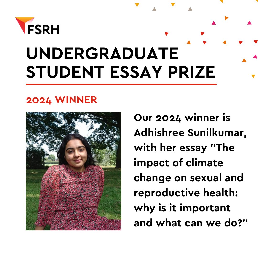 We are delighted to announce that Adhishree Sunilkumar is the winner of our USEP 2024, with the essay "The impact of climate change on sexual and reproductive health: why is it important and what can we do?". ⁠
⁠
Huge congratulations! 🎉⁠
⁠
Read more: l8r.it/Ft2k