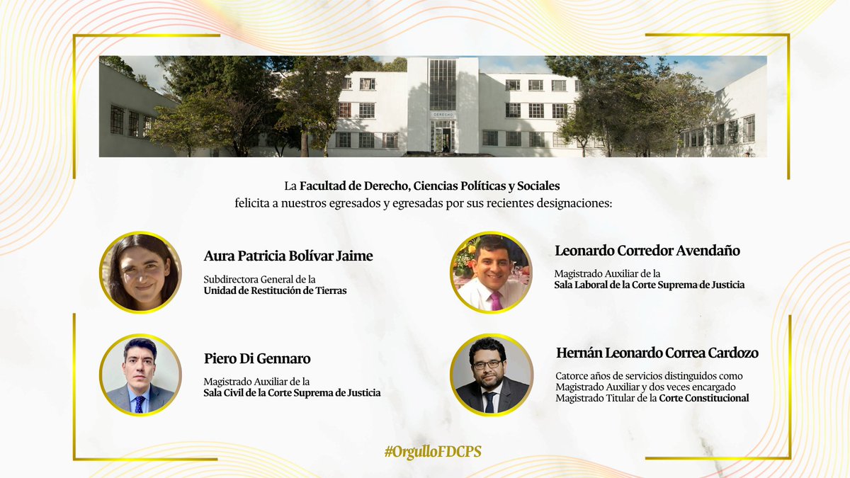 fdcps_unal's tweet photo. #OrgulloFDCPS | Desde la #FDCPS de la @UNALOficial , felicitamos a nuestras egresadas y egresados destacados de los programas de pregrado y posgrado, que han sido designados en cargos de relevancia.
Les deseamos el mejor de los éxitos en su gestión.
#OrgulloUNAL
@VRIUNAL https://t.co/bleX45KAAk