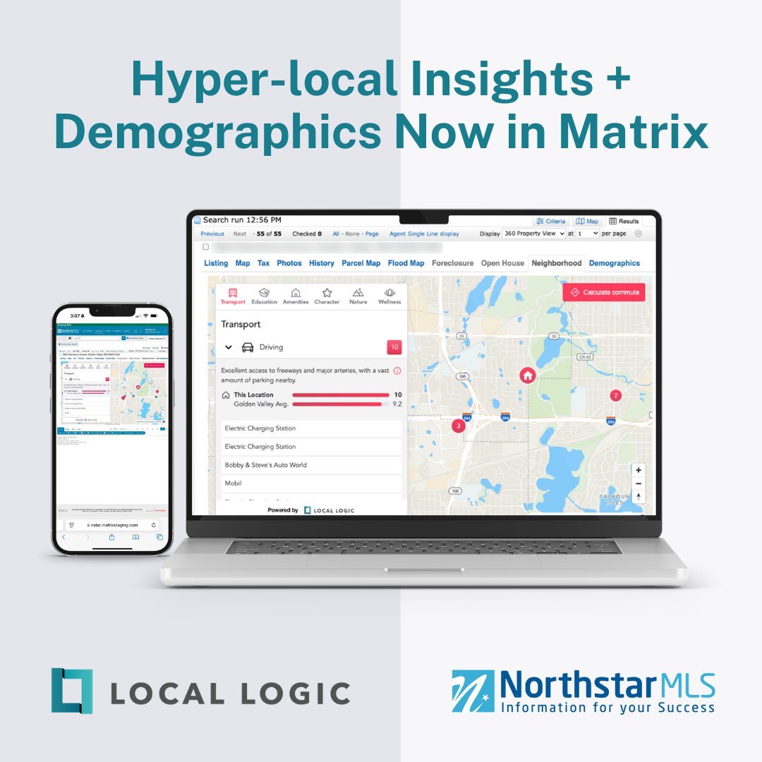 NorthstarMLS's tweet image. 🏙️ Discover hyper-local insights with Local Logic in NorthstarMLS Matrix 360 Property View! From demographics to school ratings, Local Logic helps clients find their perfect community. #NorthstarMLS #LocalLogic #RealEstateTools #HyperLocalData 🔗 ow.ly/LwzC50U1InE
