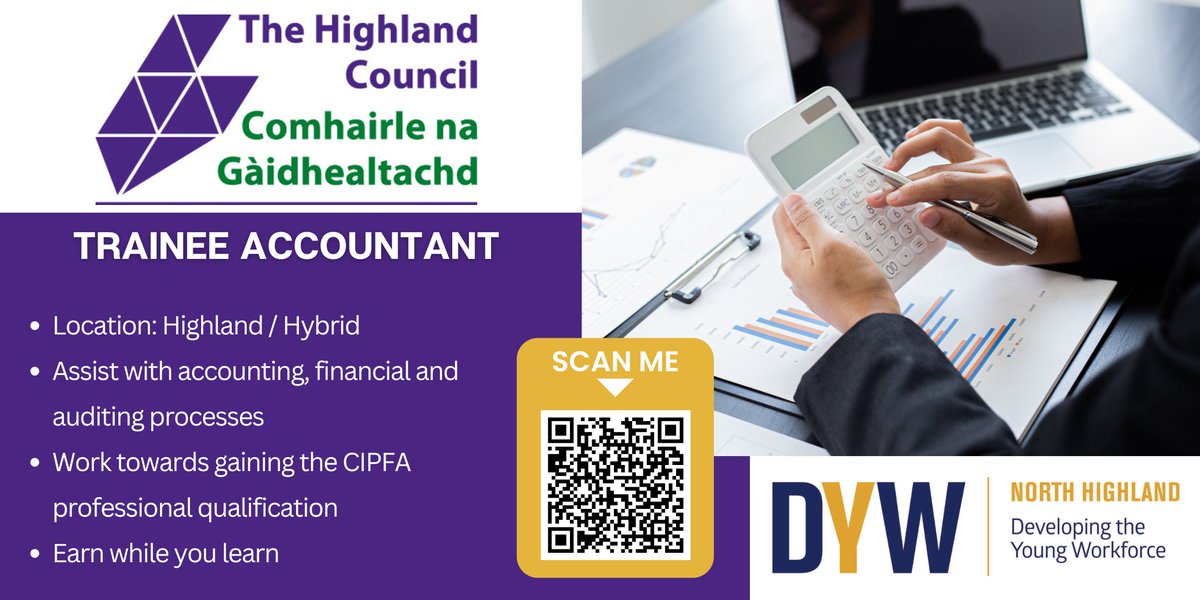 DYW North Highland (@dywnh_skills) on Twitter photo πΈ Trainee Accountant
π£ <a href="/HighlandCouncil/">The Highland Council</a> π Highland / Hybrid
π Full Time, 35 hours per week
The Highland Council is seeking a Trainee Accountant to join the team.
π For more information/to apply: ow.ly/SxZ450U2bIY πΈ Trainee Accountant
π£ <a href="/HighlandCouncil/">The Highland Council</a> π Highland / Hybrid
π Full Time, 35 hours per week
The Highland Council is seeking a Trainee Accountant to join the team.
π For more information/to apply: ow.ly/SxZ450U2bIY