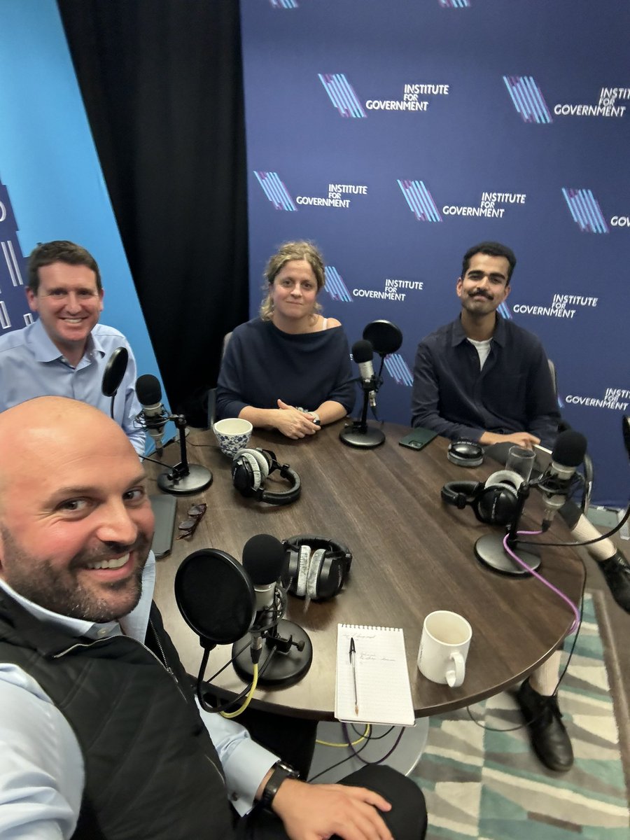 Just finished recording Inside Briefing with <a href="/instituteforgov/">Institute for Government</a> alongside the brilliant <a href="/cath_haddon/">Dr Catherine Haddon</a> <a href="/AlexGAThomas/">Alex Thomas</a> and <a href="/Sachin_Savur/">Sachin Savur</a> chatting US and UK politics - available soon wherever you get your podcasts