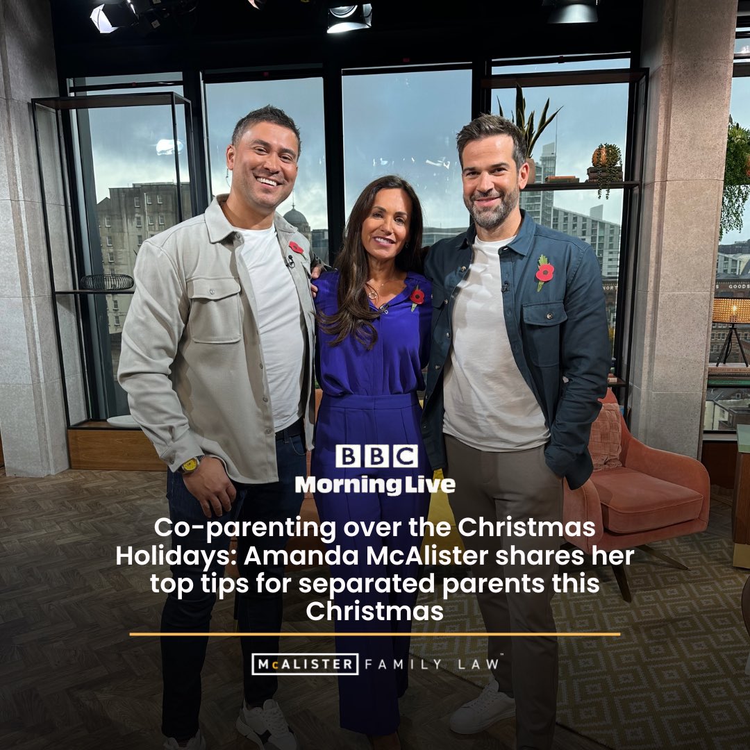 McAlister Family Law (@mcalisterfamlaw) on Twitter photo Tune in to <a href="/BBCMorningLive/">BBC Morning Live</a> tomorrow to hear <a href="/Amandamclaw/">Amanda McAlister</a>’s top tips for separated parents this Christmas 🎬🎄
#morninglive #coparenting #separatedparents #christmas #familychristmas #familylaw #manchesterlawyers #cheshirelawyers #londonlawyers Tune in to <a href="/BBCMorningLive/">BBC Morning Live</a> tomorrow to hear <a href="/Amandamclaw/">Amanda McAlister</a>’s top tips for separated parents this Christmas 🎬🎄
#morninglive #coparenting #separatedparents #christmas #familychristmas #familylaw #manchesterlawyers #cheshirelawyers #londonlawyers