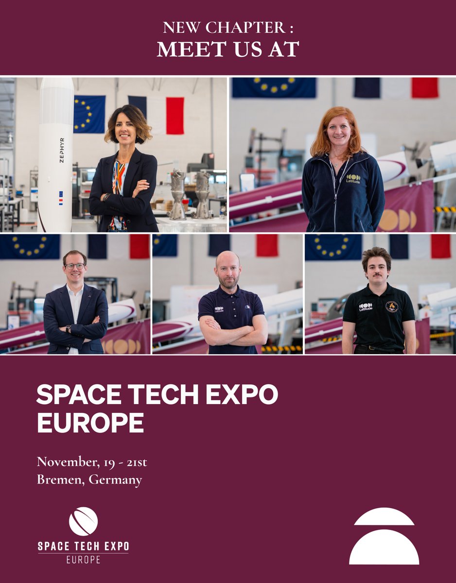 Latitude_eu's tweet photo. [Event] Heading to @SpaceTechExpoEU Nov 19-21, where the #SpaceIndustry gathers 🇫🇷🇩🇪 Join us at Europe’s largest space supply chain event to meet @AurelieLatitude @adeline_pitrois @nowacki_pierre @ManuFlatres &amp; Ulysse Auffray ➡️ Booth D46 to discuss dedicated #Launch ⏫🛰️⏫ https://t.co/HgOZ6fZ3M5