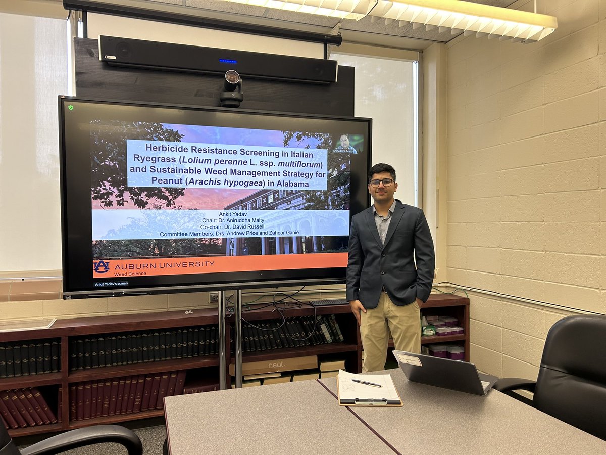 Congratulations to @ankityadav8474 for the successful defense and doing some cool research in last two years. Wish you all the best! First MS graduated from Auburn Weed Bionomics Lab!