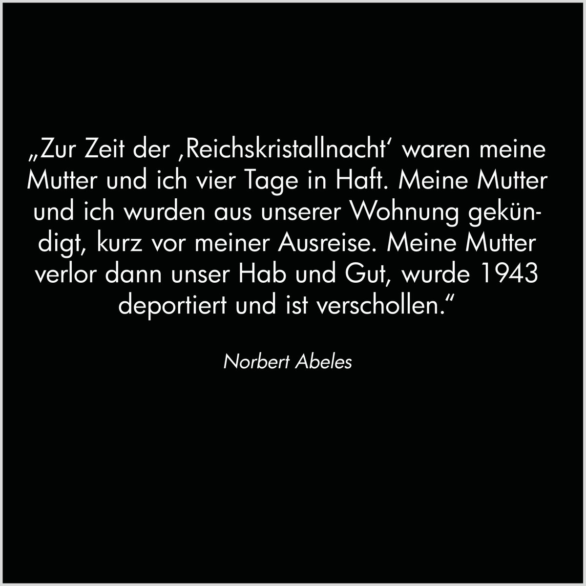 Als Novemberpogrom wurden  die Ausschreitungen gegen Jüdinnen und Juden auf  deutschem Reichsgebiet in der Nacht vom 9. zum 10. November 1938  bezeichnet. Überlebende schildern die Ereignisse im Hinblick auf ihre  eigene Familiengeschichte. nationalfonds.org/meldung/gedenk…