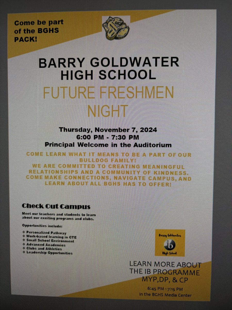 Barry Goldwater High (@bghs_dvusd) on Twitter photo Come hear from our students what it means to be a bulldog! <a href="/DVUSD/">Deer Valley Unified School District</a> Come hear from our students what it means to be a bulldog! <a href="/DVUSD/">Deer Valley Unified School District</a>