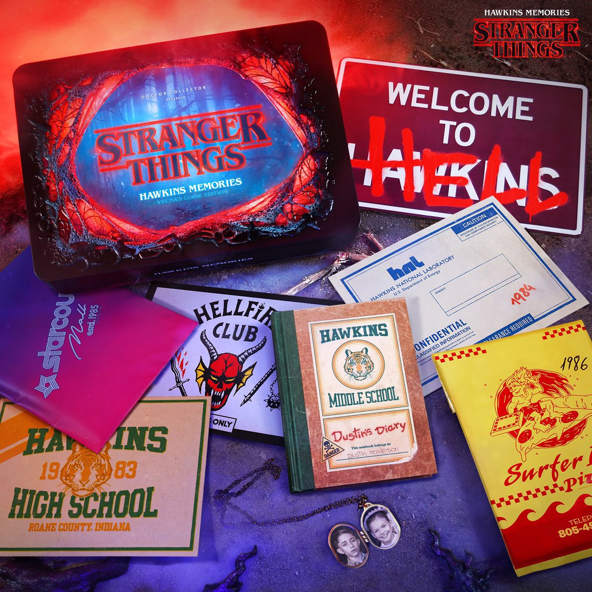 🚨GIVEAWAY ALERT: Win the Stranger Things: Hawkins Memories Collector’s Box! 

Packed with exclusive memorabilia straight from Hawkins, this collector’s item is the perfect addition for any fan. 

Here’s How to Enter:
⚠️ Follow <a href="/DoctorCollector/">Doctor Collector</a>  
🔂 RT this Post 
❤️ Tag a Friend