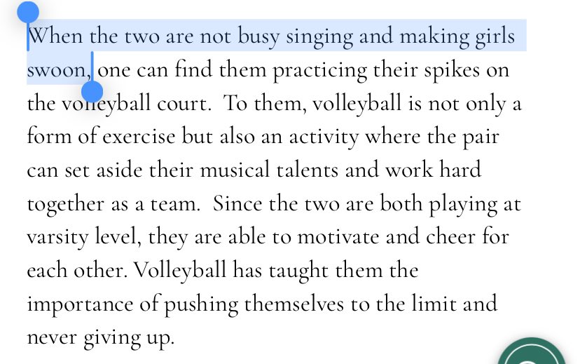 “Making girls swoon” they’re so real for adding that