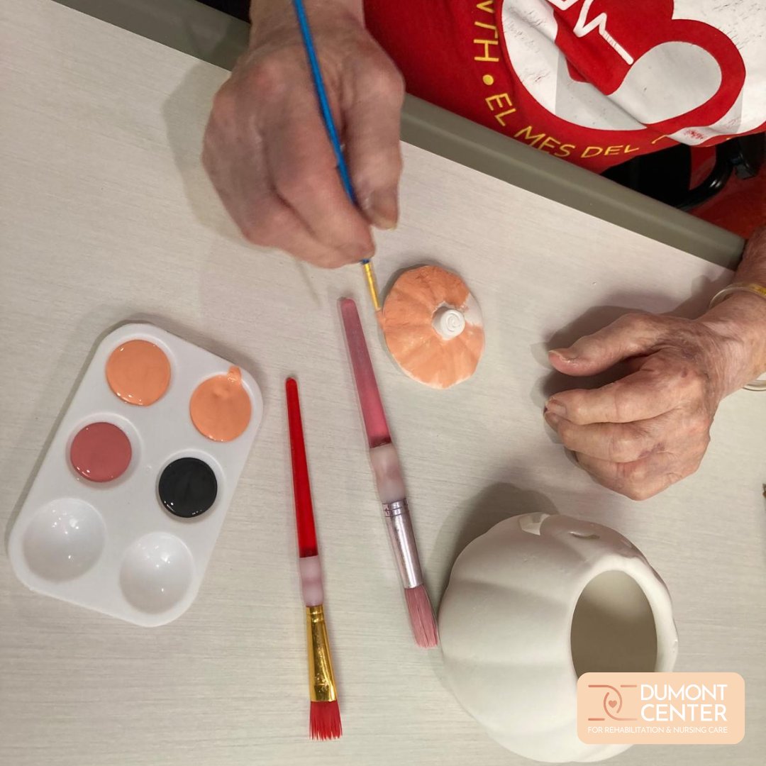 DumontCenter's tweet image. Our latest ceramics session was a spooky success with a fun Halloween theme! 🎃 Residents got creative with their designs, bringing a touch of festive flair to their masterpieces. 👻🖌️ #HalloweenFun #CreativeResidents #CeramicsClass #FestiveArts #ResidentJoy