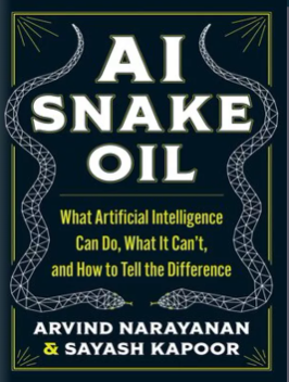 HarperAdamsLibr's tweet photo. 📣November's Harper Read 📣
'AI snake oil: what Artificial Intelligence can do, what it can't, and how to tell the difference' by Arvind Narayanan &amp; Sayash Kapoor. Read or listen on the library Libby app. https://t.co/12b4wIDhDy