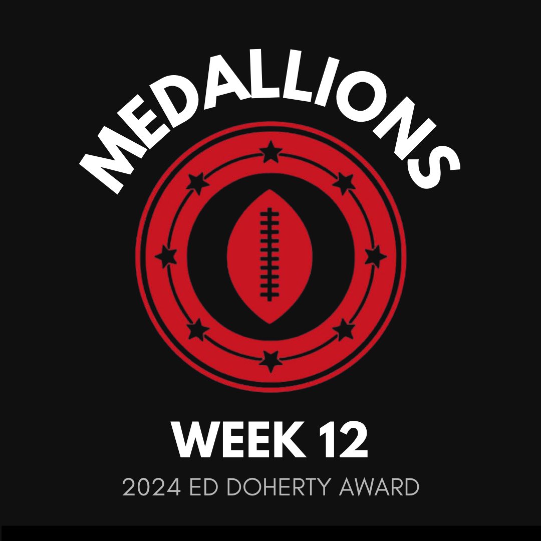 AZGridironClub's tweet photo. Week 12, comin in hot! Congratulations to our amazing medallion winners with outstanding performances last week👏🏻🔥
And stay tuned for information on our Ed Doherty Award Luncheon🤩
#EdDoherty #Week12 #TheDoherty #fridaynightlights #azhighschoolfootball https://t.co/92fiTg0a2t