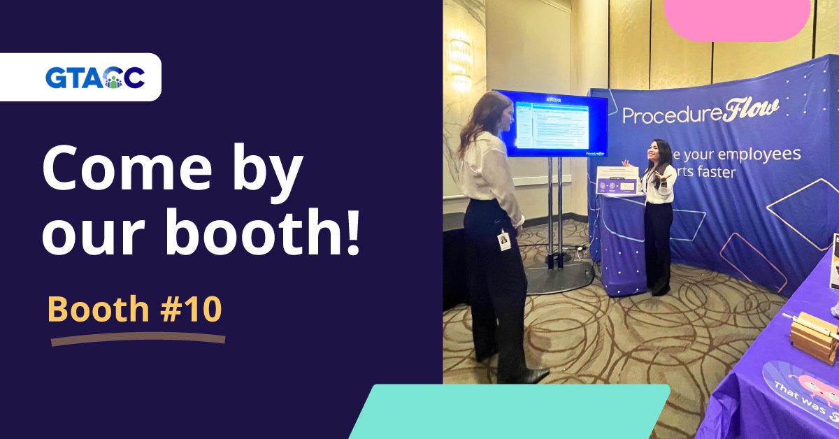 ProcedureFlow's tweet photo. We’re live at GTACC🎉
Come chat with us at Booth 10 and discover how visual knowledge management can empower your team.
#GTACC #VisualKnowledge #ProcedureFlow https://t.co/eVH519mSni