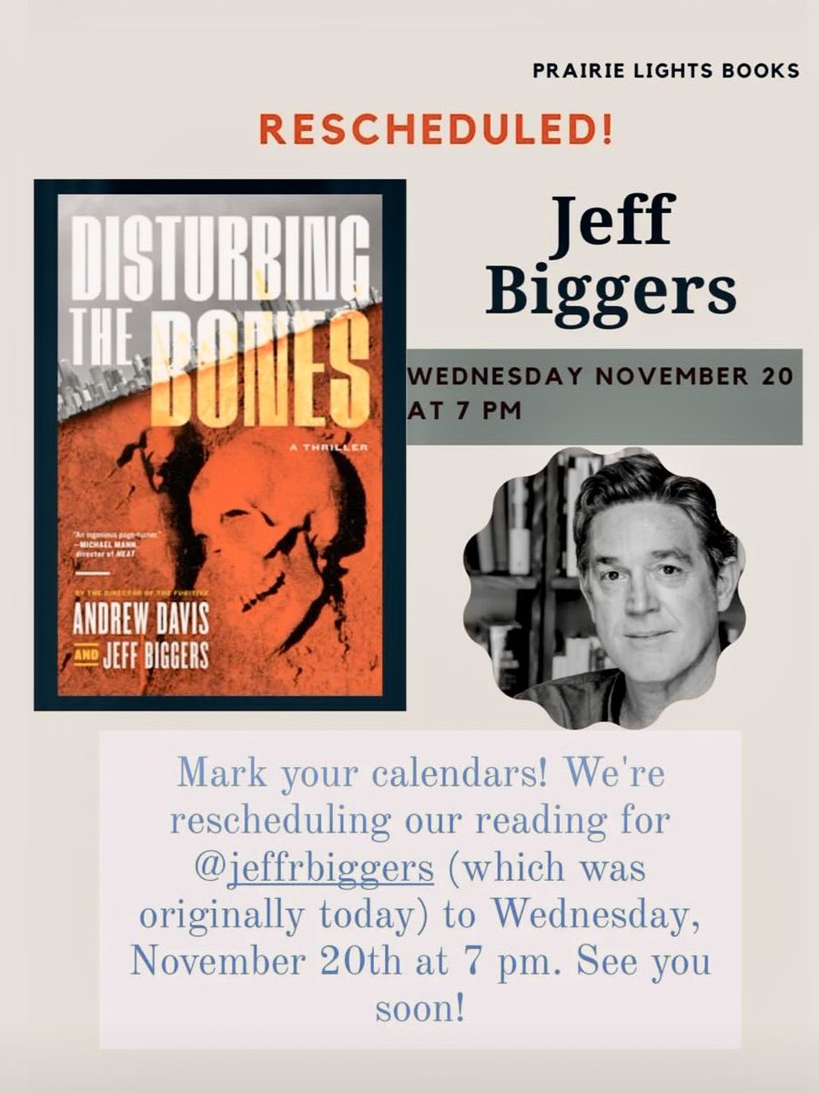 Student Climate Striker in Iowa City (@moogysmaszimo) on Twitter photo Iowa City--mark your calendars! Jeff Biggers returns to <a href="/Prairie_Lights/">Prairie Lights Books</a> on Wednesday, Nov 20 with a thriller coauthored with celebrated filmmaker Andrew Davis! <a href="/melvillehouse/">Melville House</a> <a href="/AndyDavisFilms/">Andrew Davis</a> <a href="/IowaCityofLit/">Iowa City of Lit</a> <a href="/LittleVillage/">Little Village</a> Iowa City--mark your calendars! Jeff Biggers returns to <a href="/Prairie_Lights/">Prairie Lights Books</a> on Wednesday, Nov 20 with a thriller coauthored with celebrated filmmaker Andrew Davis! <a href="/melvillehouse/">Melville House</a> <a href="/AndyDavisFilms/">Andrew Davis</a> <a href="/IowaCityofLit/">Iowa City of Lit</a> <a href="/LittleVillage/">Little Village</a>