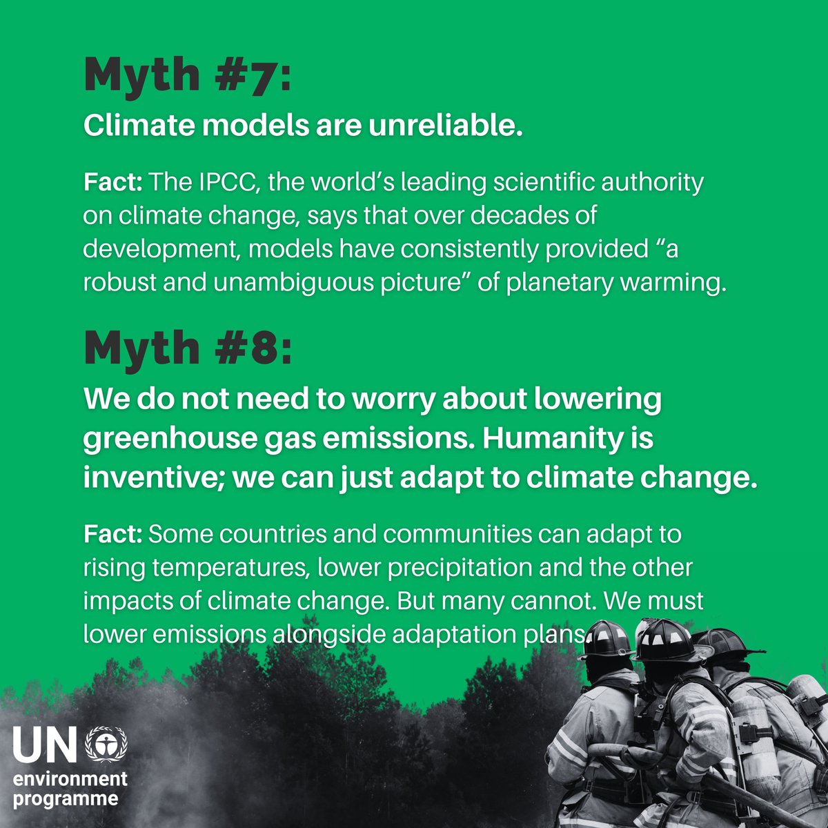 🌍🌱 Climate change drives extreme weather, from hurricanes to wildfires. But climate myths can be just as harmful.

👇8 common #ClimateCrisis myths debunked by <a href="/UNEP/">UN Environment Programme</a>: ow.ly/TmPK50TIXGI

via <a href="/UNDRR/">UNDRR</a>