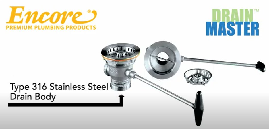 Component_HW's tweet photo. NEW VIDEO! #DrainMaster and Quik-Flo #Drains

Type 316 Stainless #SteelDrain Body

DBN and DSS Series Universal Rotary Style Drains

- 12" handle with overflow outlet 
- 3-1/2" sink opening
- 40 gpm max flow rate 
- 2" male or 1-1/2" female outlet

Watch video to learn more

https://t.co/Es1Tg10bhU

#plumbing #commercialplumbing