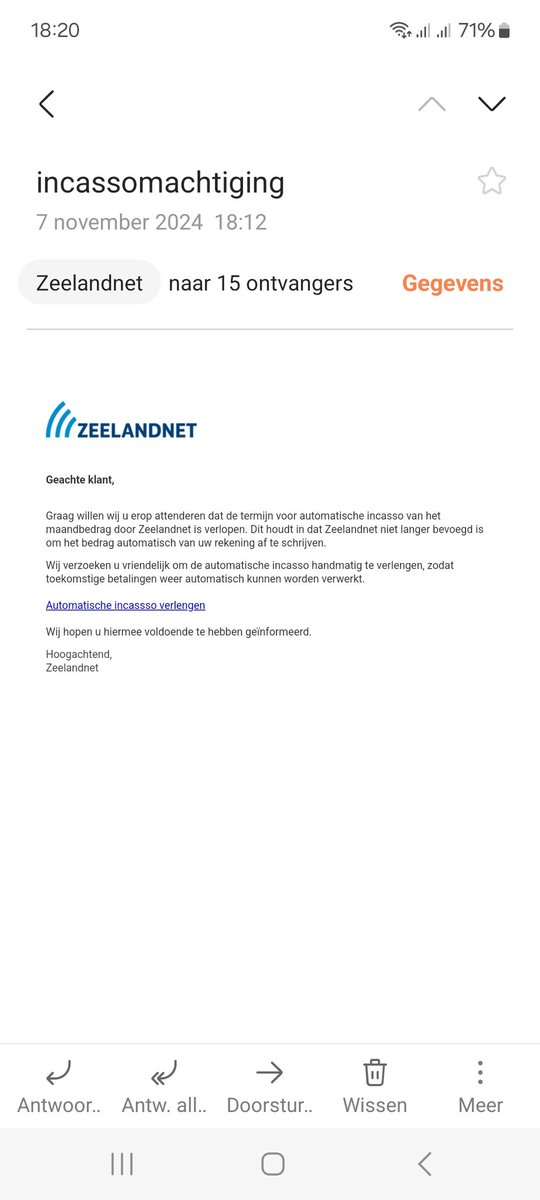 jpvdvelde's tweet photo. @ZeelandNet @deltanl 
Mail met deze tekst ontvangen let komt niet van Zeelandnet.
Spam spam spam https://t.co/TTrV8x7jVa
