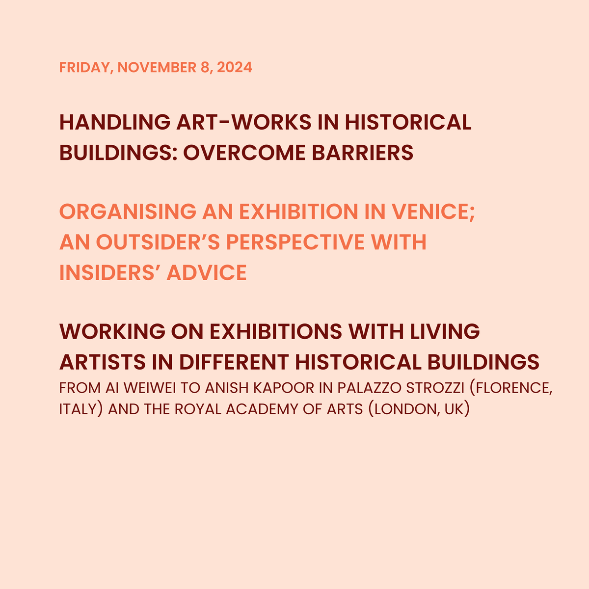 Day 2 Highlights: Made in Italy Track at #ERC2024 🇮🇹
Join us for another exciting day dedicated to the rich heritage and practices of Italian museums! Here’s what we have lined up for Friday, November 8: erc2024.org/conference-pro…
#MadeInItaly #Registrars