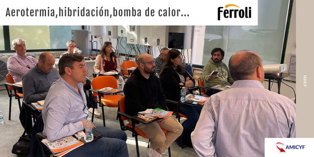 amicyf_es's tweet photo. El seminario de #Ferroli nos ha mostrado la necesidad de integrar tecnologías avanzadas en el campo de las #InstalacionesTérmicas, no solo para asegurar el cumplimiento normativo, sino también para contribuir a un futuro más sostenible y eficiente en términos energéticos. https://t.co/kEStixxJg7