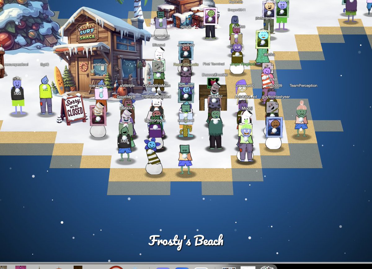 Wow! Frosty's Island is really hopping in the SANS #HolidayHack challenge!  Lotsa new friends and old ones too. Thanks for joining us folks! Check it out here:  sans.org/holidayhack.  .