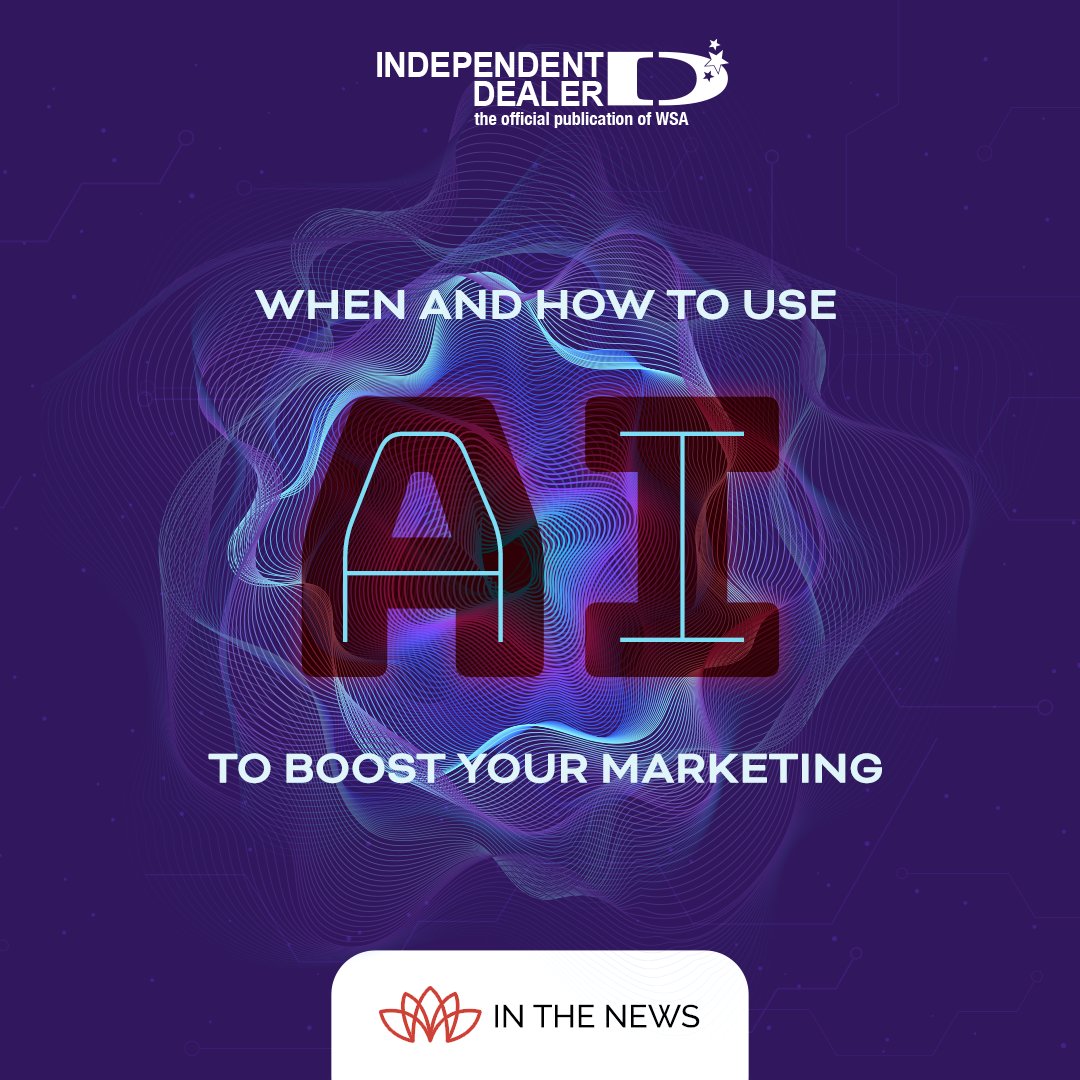 FortuneWeb's tweet image. Unlock the future of marketing with AI! 🚀 In the latest edition of #IndependentDealer Fortune’s Mara Gannon dives into how AI is transforming business strategies. Learn to harness this powerful tool to elevate your company and stay ahead of the curve: bit.ly/3NW0IwP.