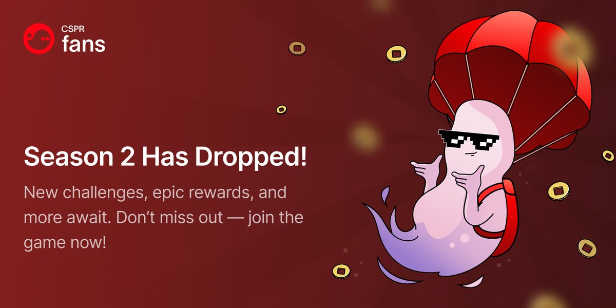 Casper_Network's tweet photo. 🌟 New season, new rewards! Complete tasks, climb the leaderboard, and earn $CSPR in the latest season of https://t.co/MVk5OojKGt! 

Join the fun here: https://t.co/7rOHE0NkN8 https://t.co/RQuS2XVyje
