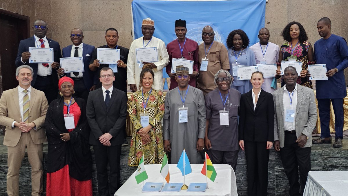 TrainForTrade's tweet photo. 🎉 Today, Cycle 3 of the @UNCTAD @TrainForTrade #PortManagement Programme in Nigeria wrapped up! 

A beautiful moment of laughter &amp; pride 🙌 Special thanks to @nigerianports for committing to the next cycle &amp; @Irish_Aid for being our partner for sustainable trade development  🌱 https://t.co/6MujaMrkj2