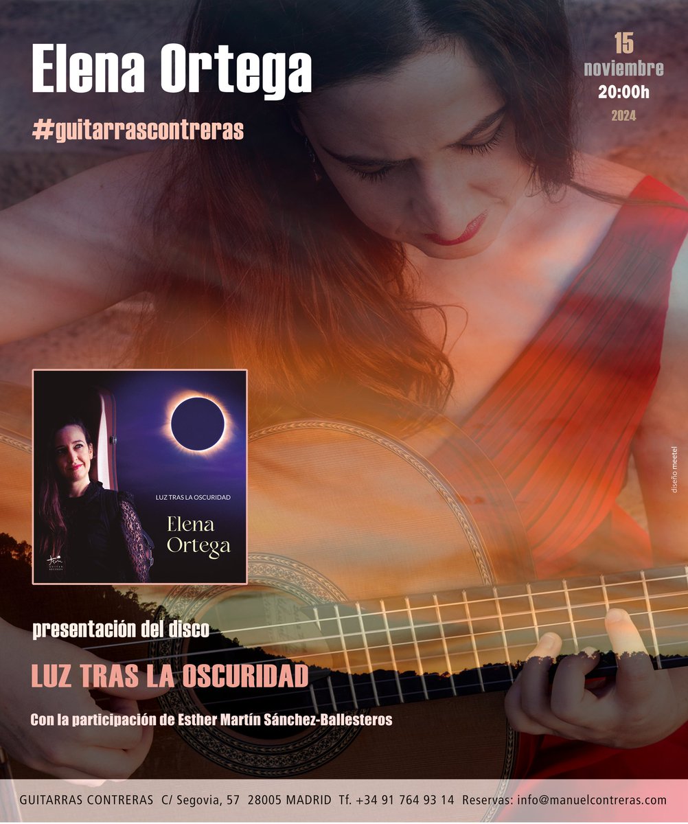 elenaortpin's tweet photo. 🎶📢 ¡PRESENTACIÓN de Luz tras la Oscuridad en Madrid! 

El próximo viernes 15 presentaré mi nuevo álbum junto a la periodista @esthermsb en @GuitarrasContre. Me hará mucha ilusión veros por allí y celebrar un día tan especial con todos vosotros 🎂. ¡Os espero! https://t.co/9k3eYjUf11