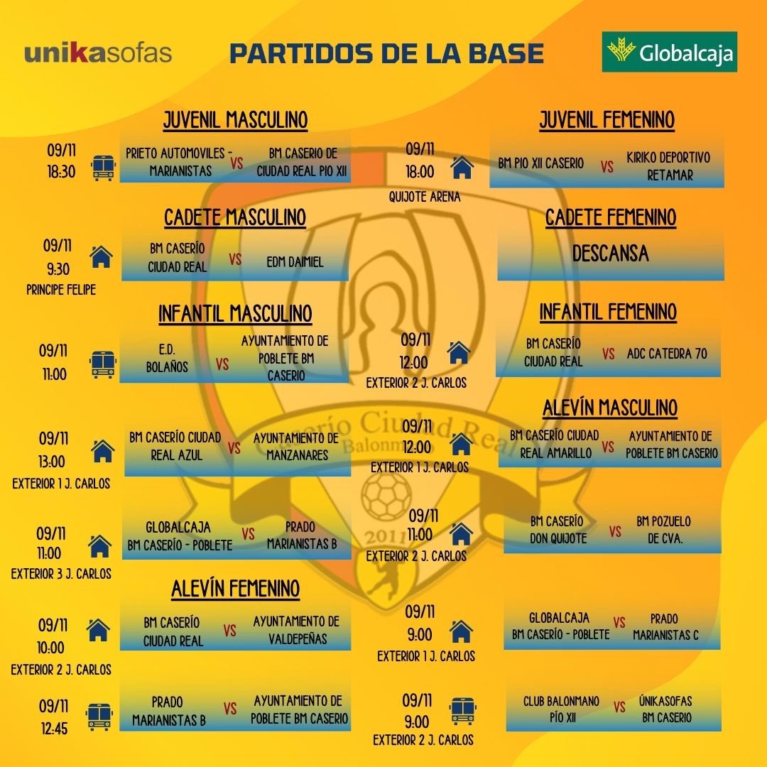 ‼️Comienza la liga para nuestra base‼️🏆 

La emoción está a punto de desatarse y nuestros jóvenes talentos ya están listos para darlo todo en el campo. Aquí os dejamos el calendario con los partidos de la base, para que no os perdáis ni uno.