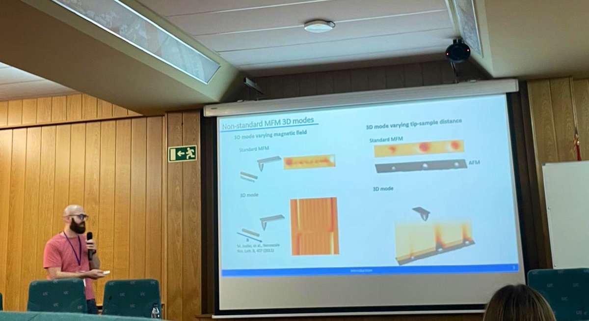 Group of Nanomagnetism and Magnetization Processes (@nanomagmapro) on Twitter photo Jorge Marqués giving an amazing invited talk about Advanced imaging with non-standard Magnetic Force Microscopy at 8th Young Researchers in Magnetism Conference 🧲 <a href="/YRinM_Conf/">YRinM2024</a> <a href="/CEMagnetismo/">Club Español de Magnetismo</a> <a href="/icmm_csic/">Instituto de Ciencia de Materiales Madrid - CSIC</a> @aasenjobar <a href="/JrcMiriam/">Miriam Jaafar RC</a> Jorge Marqués giving an amazing invited talk about Advanced imaging with non-standard Magnetic Force Microscopy at 8th Young Researchers in Magnetism Conference 🧲 <a href="/YRinM_Conf/">YRinM2024</a> <a href="/CEMagnetismo/">Club Español de Magnetismo</a> <a href="/icmm_csic/">Instituto de Ciencia de Materiales Madrid - CSIC</a> @aasenjobar <a href="/JrcMiriam/">Miriam Jaafar RC</a>