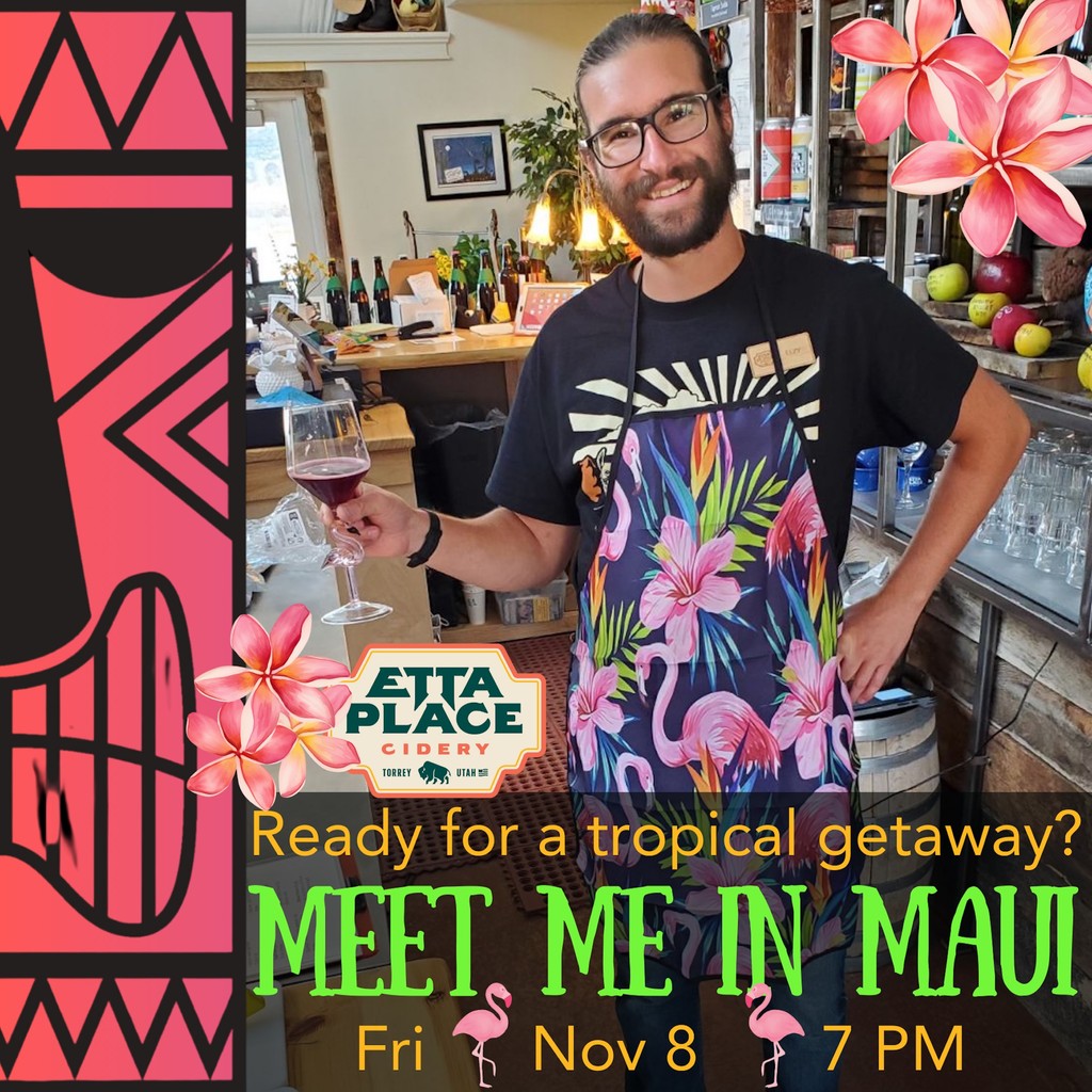 ettaplacecider's tweet photo. CORRECTION! THIS EVENT IS FRIDAY (NOT SATURDAY)

Give winter the cold shoulder this Saturday night with tiki cocktails, sumptuous nibbles, cider and session meads, and a warm welcome (you might even get lei'd!). #meetmeinmaui #CiderRising #HardCider #EttaPlaceCider https://t.co/VHFMKppTpL