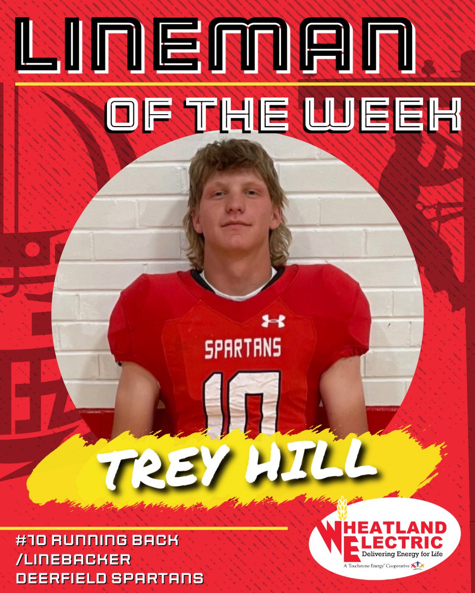 Wheatland Electric Cooperative, Inc. (@wheatlandelect1) on Twitter photo We're closing out #LinemanoftheWeek with a spotlight on Trey Hill-running back/linebacker from <a href="/USD216/">USD 216 Deerfield</a>! "It's been a tough year but he's remained the leader even through adversity and a difficult season," said AD Craig Maynard. Congrats, Trey! #linemenmakethedifference #PowerON⚡️ We're closing out #LinemanoftheWeek with a spotlight on Trey Hill-running back/linebacker from <a href="/USD216/">USD 216 Deerfield</a>! "It's been a tough year but he's remained the leader even through adversity and a difficult season," said AD Craig Maynard. Congrats, Trey! #linemenmakethedifference #PowerON⚡️