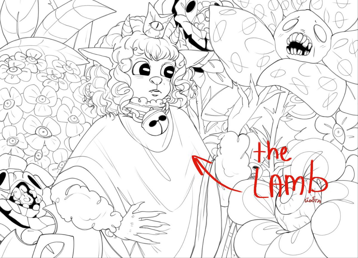 BlueKrevi's tweet photo. I'm making a sketch based on the game #CultoftheLamb #lamb #furry https://t.co/S7RdJ9Tn0y