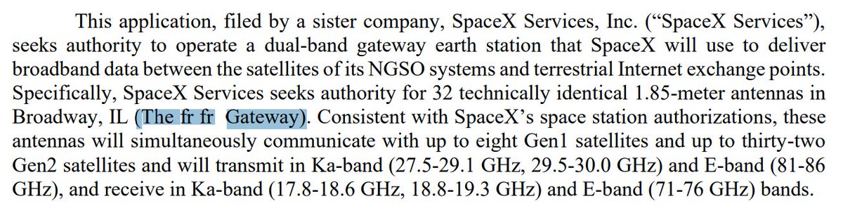 ChenrySpace's tweet photo. Spent some time reading through Starlink's 2024 gateway filings with the FCC and noticed someone at SpaceX has been getting away with slipping in some rather humorous nicknames for these locations, like the "StressX" and "The fr fr" gateways. https://t.co/sRi6JF4yvc