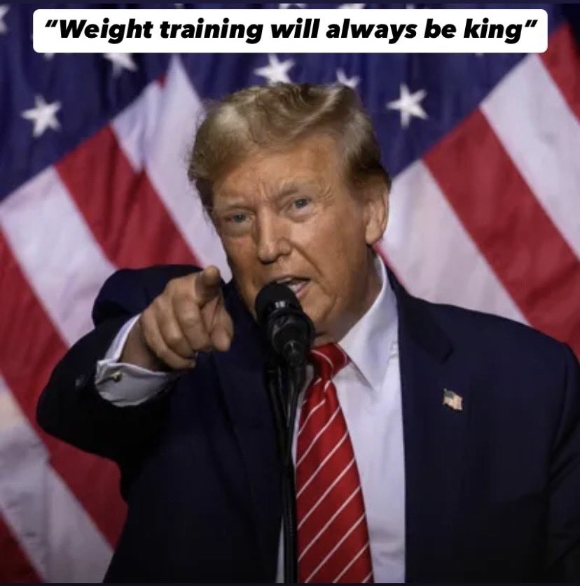 BobRafati's tweet photo. Weight training will always TRUMP any other form of exercise. No pun intended! https://t.co/j8Mvw7Vrw5