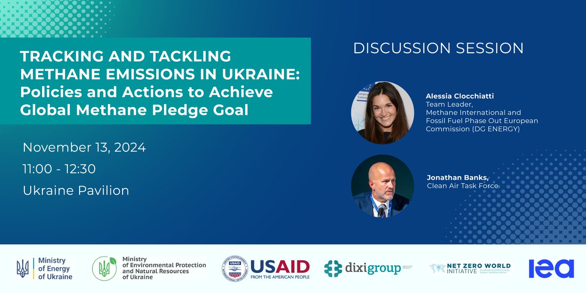 UkrainianEnergy's tweet photo. Attention to all energy & climate enthusiasts!
Join us at #COP29 on November 13 for a deep dive into #Ukraine's progress & challenges in measuring & reducing #methane emissions at high-level event moderated by #DiXiGroup Research Director Roman Nitsovych: https://t.co/job0zJMDxu https://t.co/SbjrCwx8AE