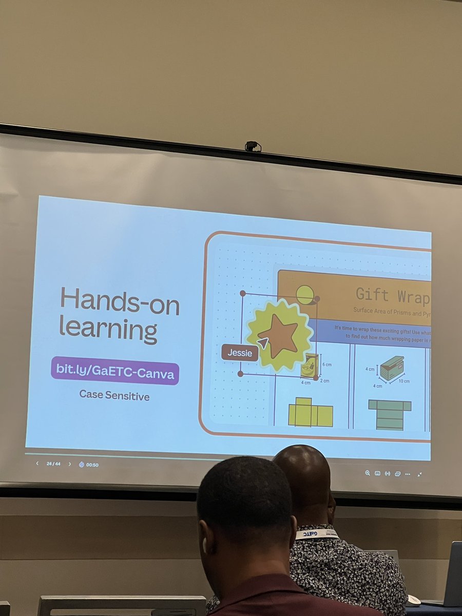 dzebo_m's tweet photo. Who doesn’t LOVE @CanvaEdu?? Such a fun session with @ElisaBostwick exploring the world of Magic Studio! ✨🪄#GaETC24 https://t.co/yJs4WKuxYo