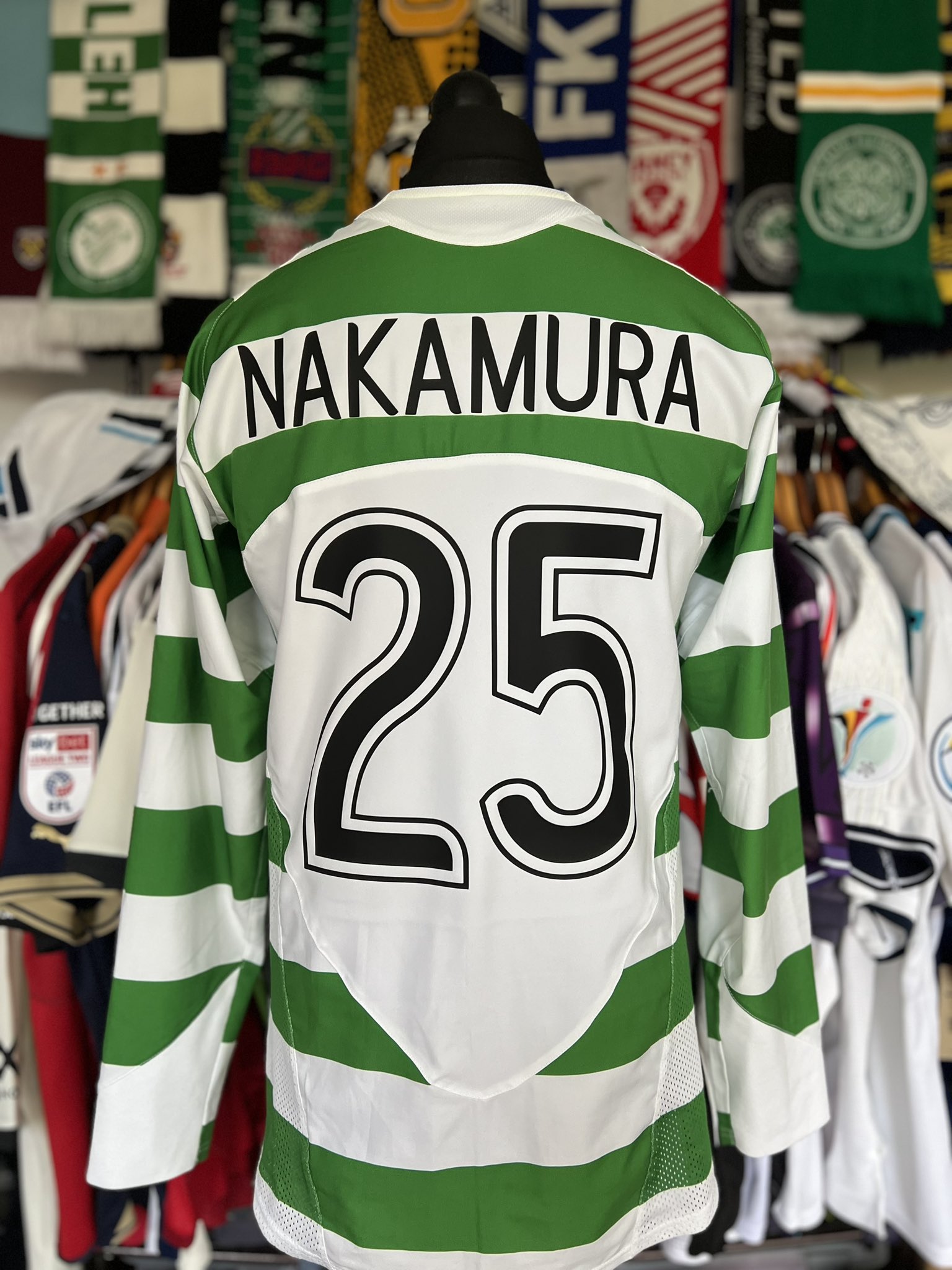 Celtic FC NAKAMURA 25番 シャツ Celtic FC Nike Player Version Champions League NAKAMURA #25
